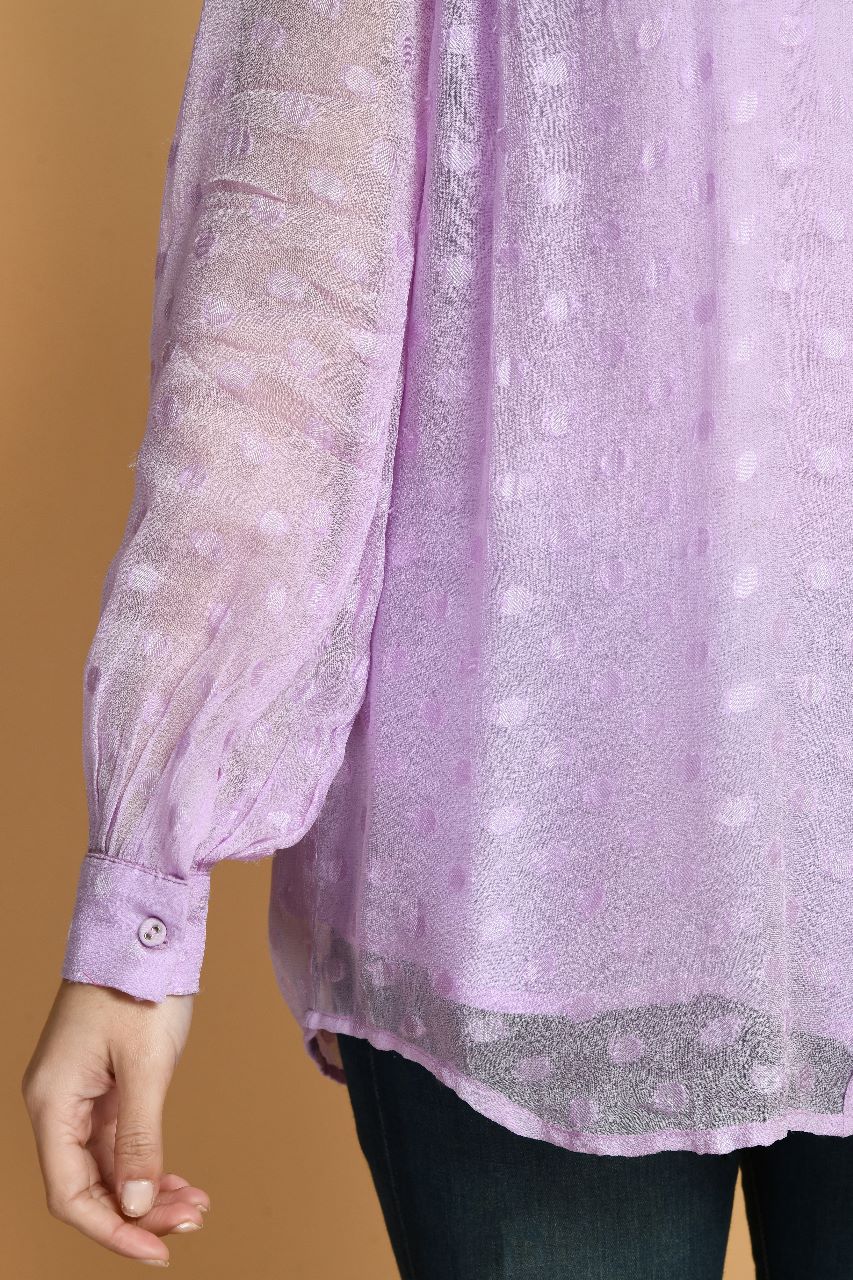 Lavender Boho Shirt Top | Women Lavender Tops online in India